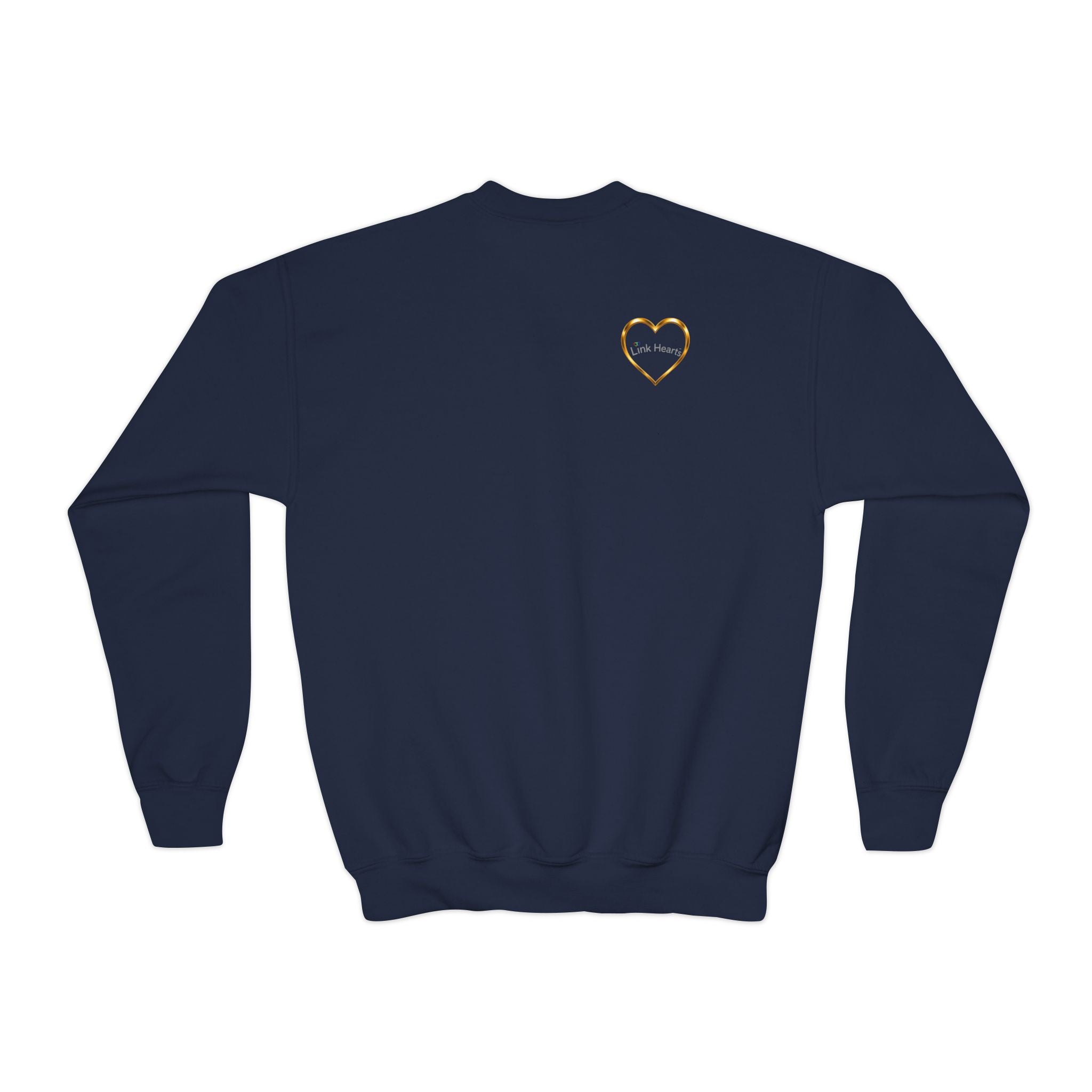 Link Hearts™ Youth Crewneck Sweatshirt — Heart Chain Graphic Pullover for Kids
