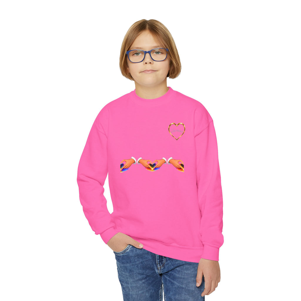 Link Hearts™ Youth Crewneck Sweatshirt — Kids' Heart Link Graphic Pullover