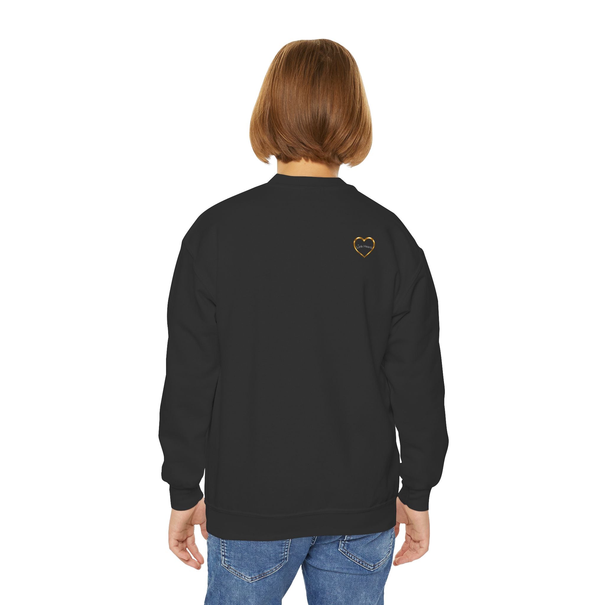 Link Hearts™ Youth Crewneck Sweatshirt — Kids Graphic Heart Crewneck
