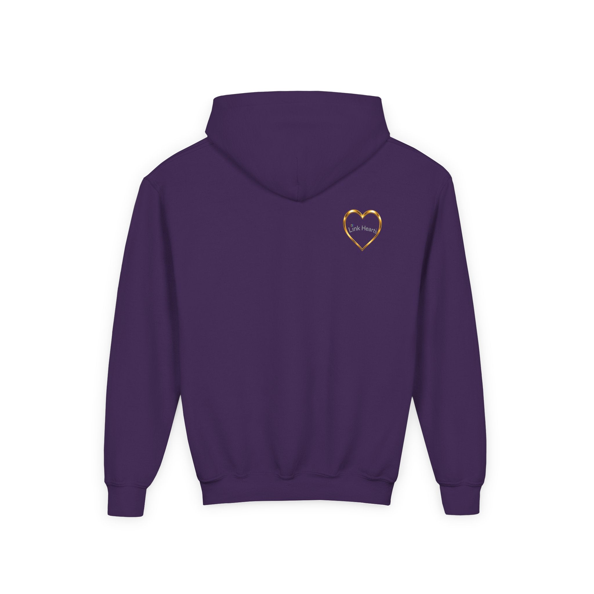 Youth Hoodie — Rainbow Heart Hands Design