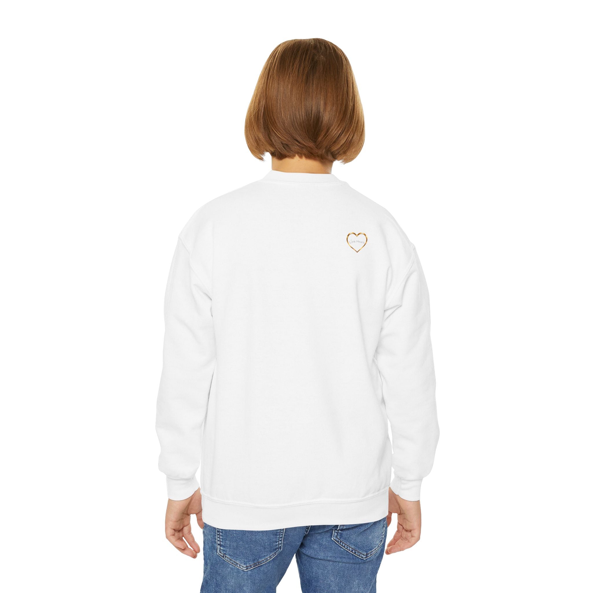 Link Hearts™ Youth Crewneck Sweatshirt — Kids Graphic Heart Crewneck