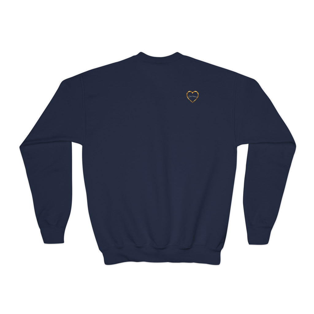 Link Hearts™ Youth Crewneck Sweatshirt — Kids Graphic Heart Crewneck
