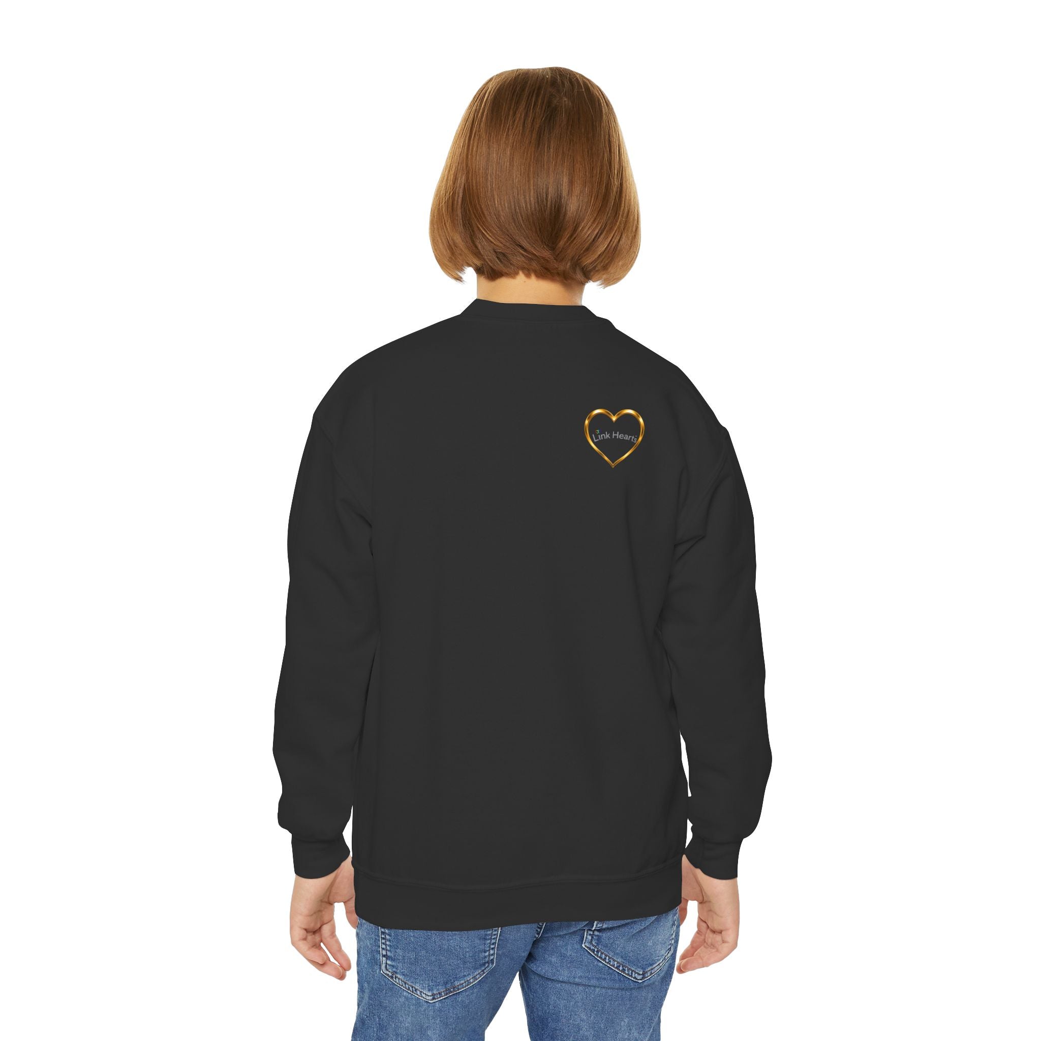Link Hearts™ Youth Crewneck Sweatshirt — Kids' Heart Link Graphic Pullover