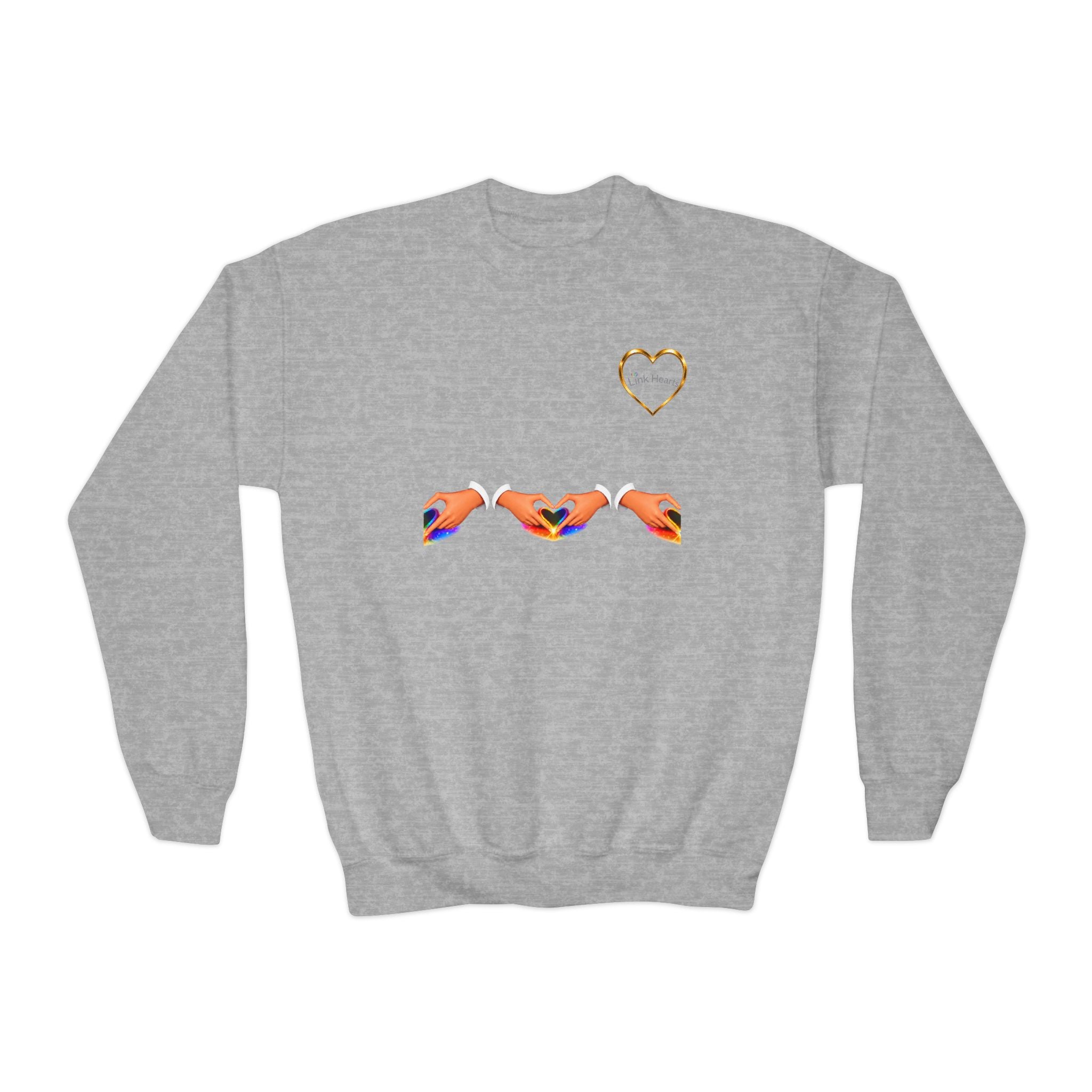 Link Hearts™ Youth Crewneck Sweatshirt — Kids' Heart Link Graphic Pullover