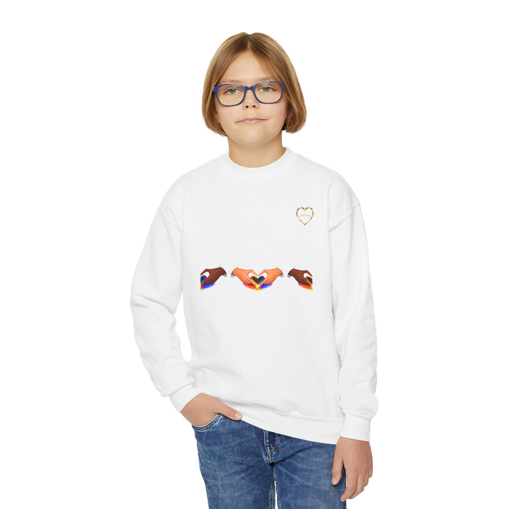 Link Hearts™ Youth Crewneck Sweatshirt — Kids Graphic Heart Crewneck