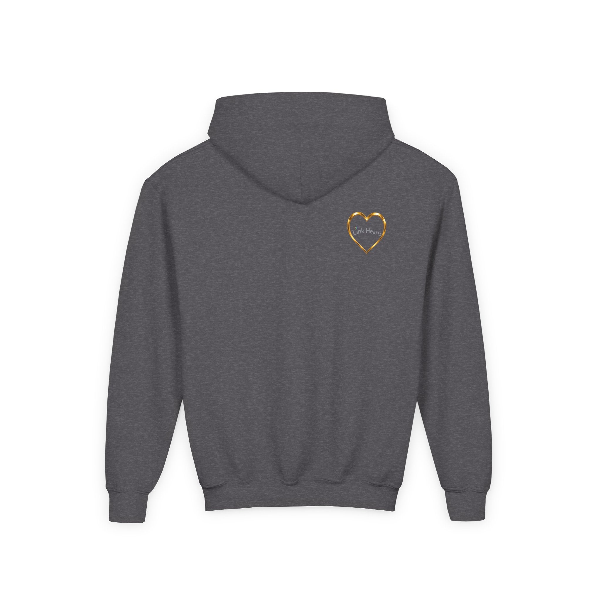 Youth Hoodie — Rainbow Heart Hands Design