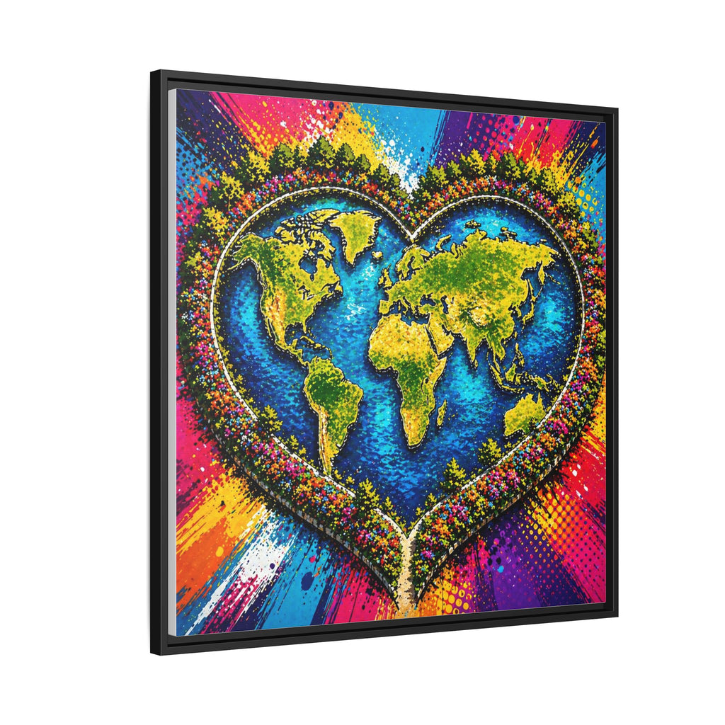LinkHearts™ Framed Matte Canvas Wall Art — Multi‑Color