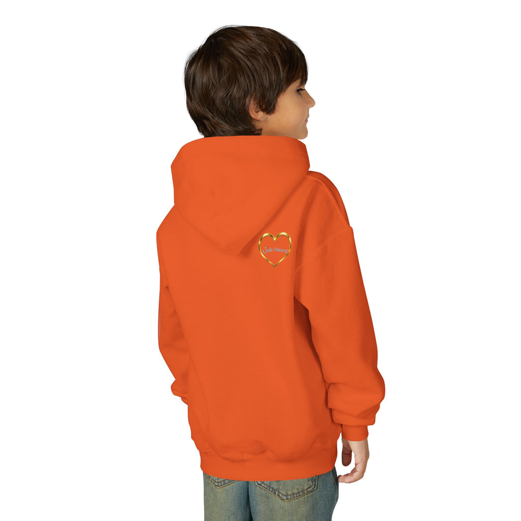 Youth Hoodie — Rainbow Heart Hands Design