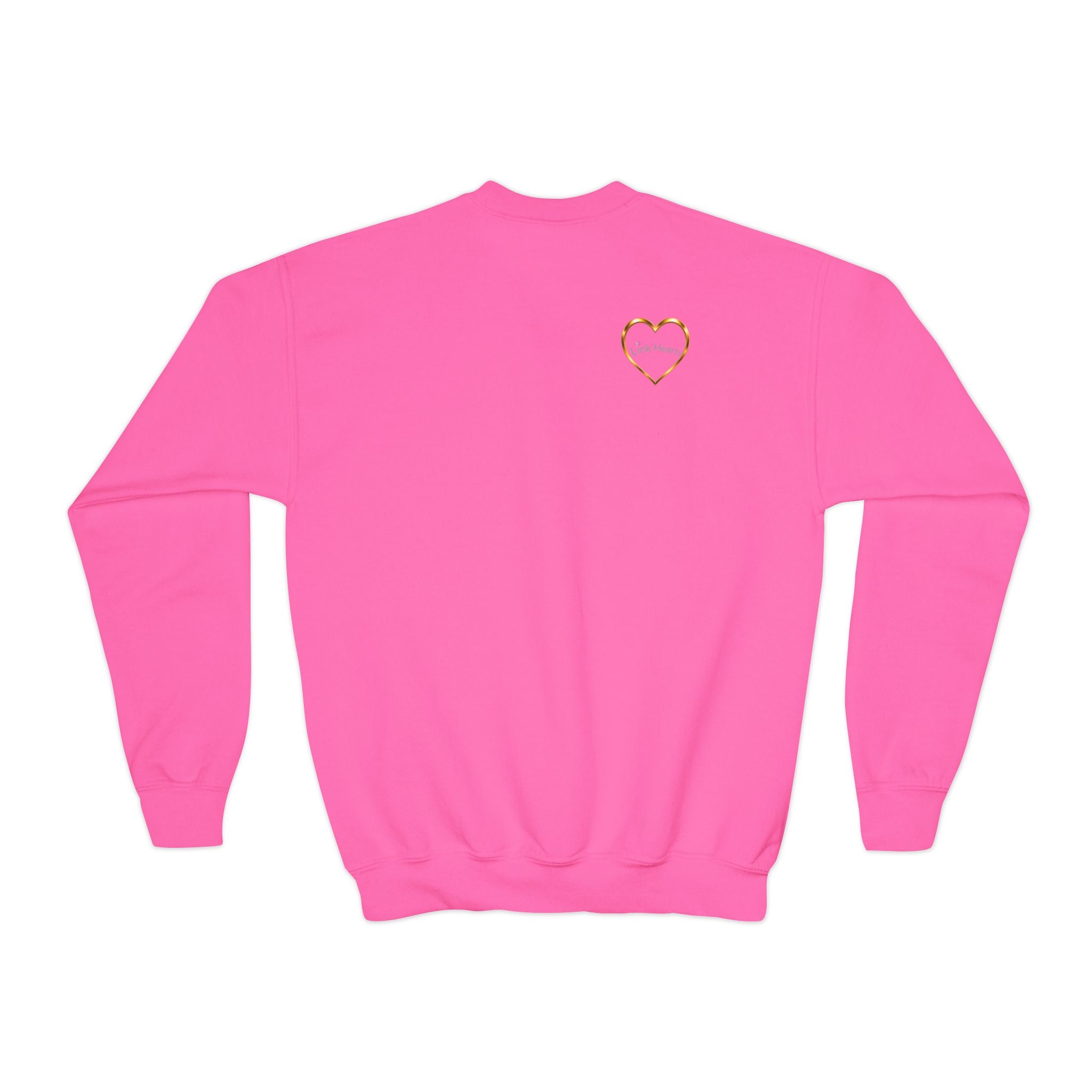 Link Hearts™ Youth Crewneck Sweatshirt — Heart Chain Graphic Pullover for Kids